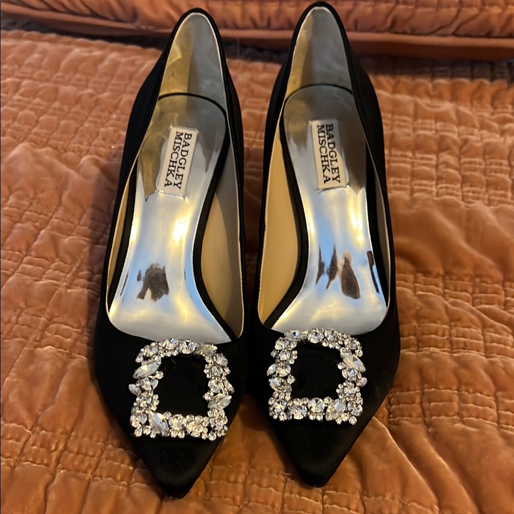 Badgley Mischka Black Embellished Heels